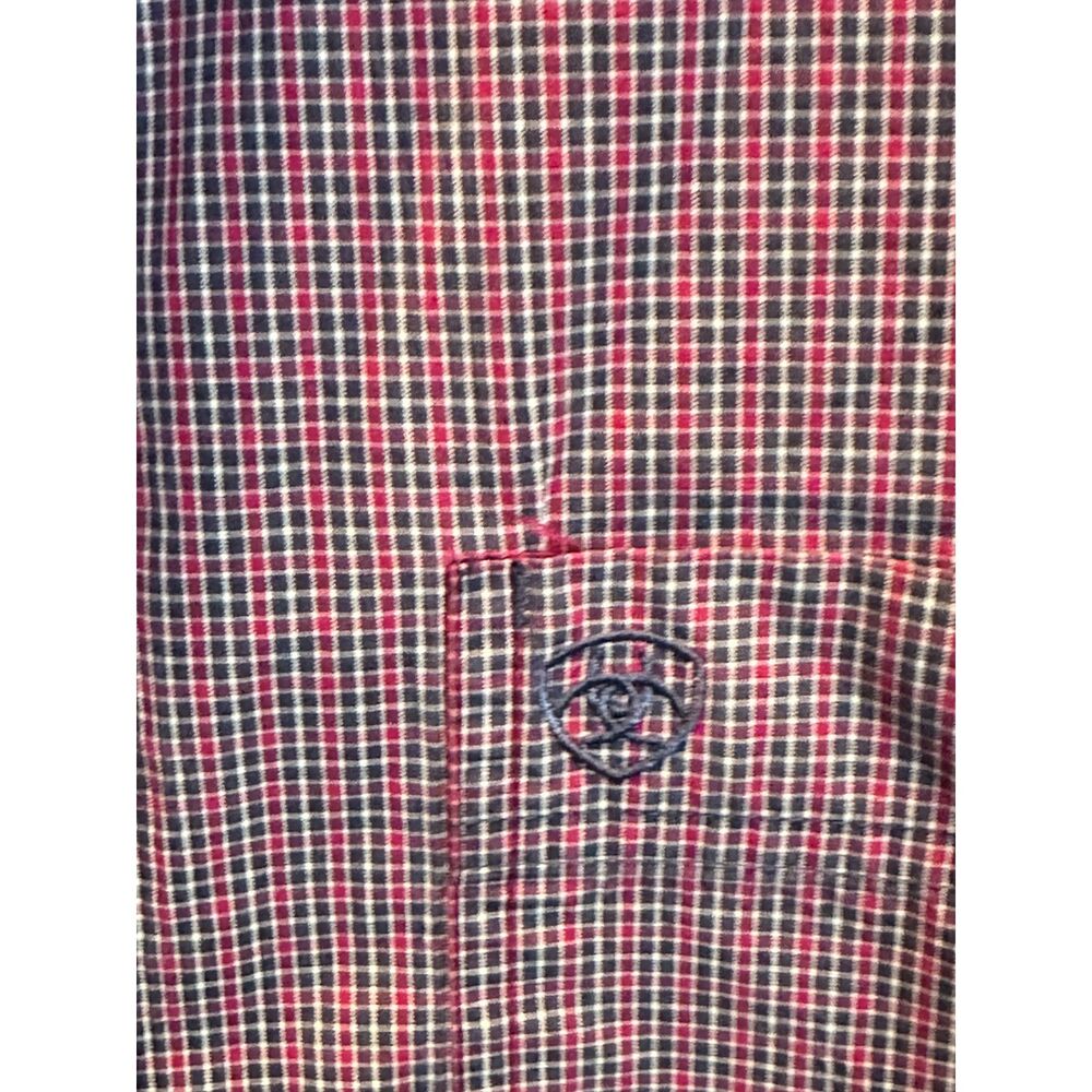 Ariat Pro Series Red White & Blue Plaid Button Up Western Shirt Men's XL - Picture 7 of 14